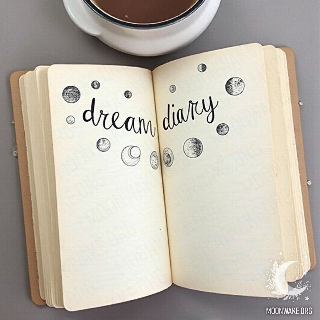 A notebook with entries and illustrations of dreams